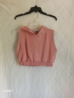 Zara Dusty Pink Cropped Hooded Tank